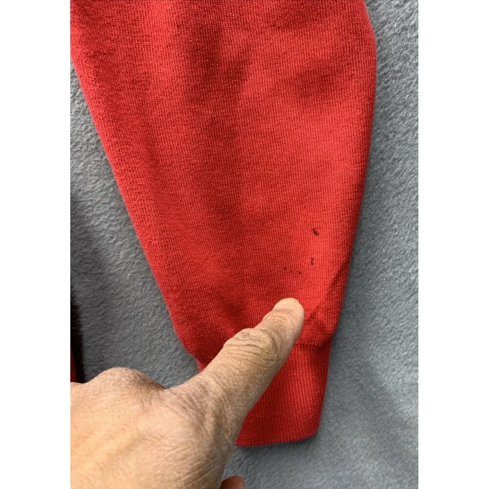 Polo Ralph lauren Mens Pullover V-Neck Sweaters Pima Cotton Preppy Red Large